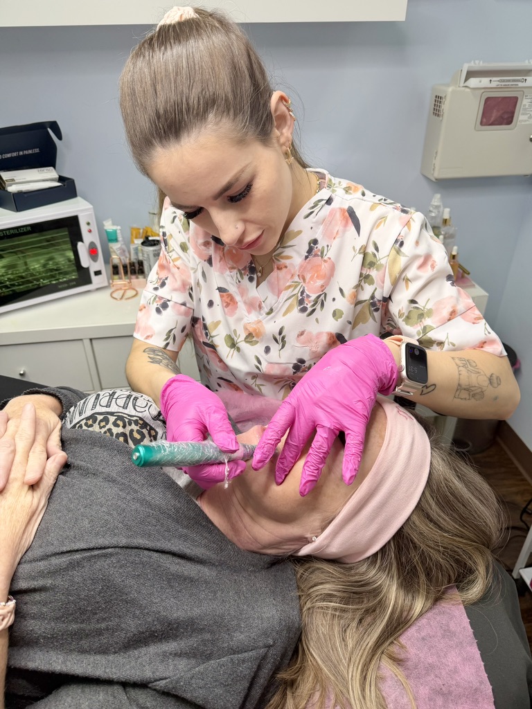 Steff performing a treatment